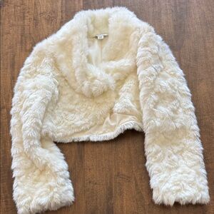 Janie and Jack Cream Faux Fur Jacket